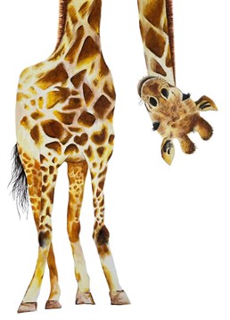 Giraffe card, handmade painting design for your family, friends or loved ones.
