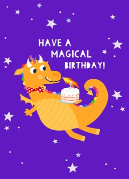 Send your best wishes to your loved one with this magical Dragon Children's birthday card!