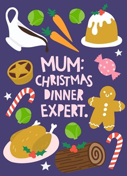 Send your love and appreciation to the best home-chef this Christmas with this funny Christmas dinner Christmas card!