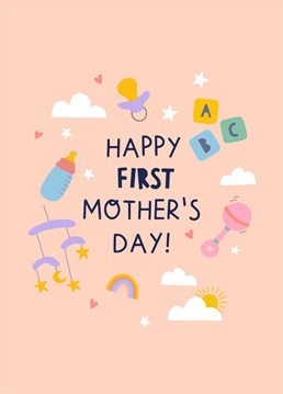 Send the most amazing new Mum her very first Mother's Day card with this gorgeous cute illustrated design. .