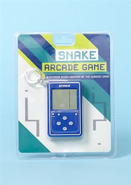 Classic game that you can now carry anywhere and everywhere. Perfect for all ages. Simple and easy to use game. A keyring sized version of the game we all know and love. Navigate the snake to eat the food and set new high scores. A easily portable device that can be attached to your keys.