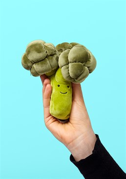 Super soft. Friendly faced. Inspired by the marmite of the veg world. Perfect for kids and adults alike. Great for any broccoli fan. Go more green with this fantastic Broccoli edition to our Jellycat collection. Not only does it feel amazing but the sweet smile that it graces us with will make anyone feel more comfort. It's quirky and uniqueness will make people laugh but it will most likely become a fast favourite to the recipient. 16cm height by 13cm width.