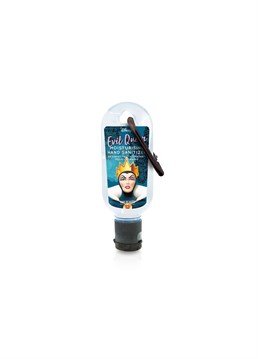 62% Ethyl Alcohol.  Carabiner clip so easy to find!.  'Poison' Apple Flavour.  Added Moisturiser.  Non drying & Non sticky<br /> <br /> This brilliant hand Sanitiser from Mad Beauty contains added moisturiser and so is non drying and non sticky! It comes with a carabiner clip so is easy to find and can be attached to your bag. It contains 62% Ethyl Alcohol so keeps you safe from nasty germs. Each character is a different flavour. Evil Queen is 'poison' apple. .
