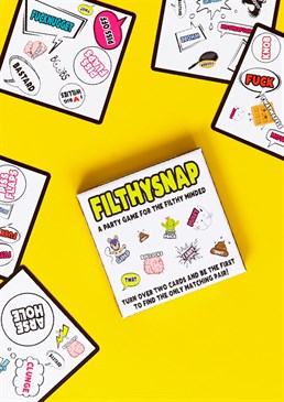 Profanity filled version of snap (adults only).  Find the matching swear words and shout them out!.  Livens up any gathering.  Find the 'Fucking Thief' card to steal other players cards<br /> <br /> This hilarious game is based upon the popular card game snap, only each player has to find the matching swear word or phrase. The first person to shout that swear word from their lungs wins the round & both the cards. <br /> <br /> Each card is worth a point, the person at the end with the most points wins! If you find the 'Fucking thief' card you can still a card from any other player. If you find the 'I'm a fucking cunt' card you can steal a whole stack! Hilarious to play, makes an awesome gift for potty mouthed friends. It's pretty filthy and right up our street. Be warned!.