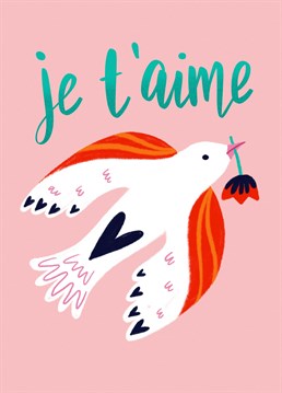 Tell your partner you love them in more than one language with this romantic anniversary or Valentine's Day card by Lucy Maggie.