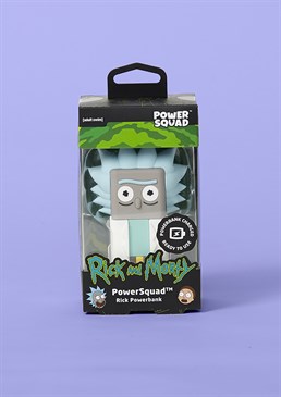 One large phone with extra phones? No need! 2500mAh capacity portable Powerbank Charges most Smartphones Includes USB charging cable Perfect gift for cartoon fans Out all day and phone running low on charge? Sounds like you're in need of an alcoholic, mad scientist... Enter Rick! With his iconic wild eyes and hair, this could only be one person! With the help of this stylish 3D invention, you can travel to another dimension with no fear and plenty of power. This fun design charges most phones fully from flat - taking power directly from Rick's brilliant brain - and would make a great gift for any die-hard Rick & Morty fan. This product comes with a Powerbank charging cable but will require the device charger in order to use. You'll never go on an adventure without it!  New In For Him Stocking Fillers Gadgets & Tech Novelty Gifts