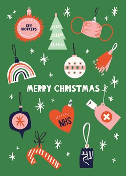 Wish a special Merry Christmas to an NHS or key worker this year with this thoughtful design by Rumble Cards.