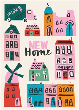 Whether they're moving into a palace or a windmill, congratulate a loved one on their new home with this cute Rumble Cards design.