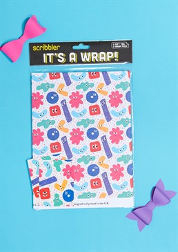 Their face will be a picture when the see this Shapes Gift Wrap! Wrap their gifts in this fabulous gift wrap from Scribbler. Please note that this product is 50x70cm and will be sent folded to keep it nice and safe! <b>Please note that the sheets are 50x70cm and will be sent folded to keep it nice and safe.</b>