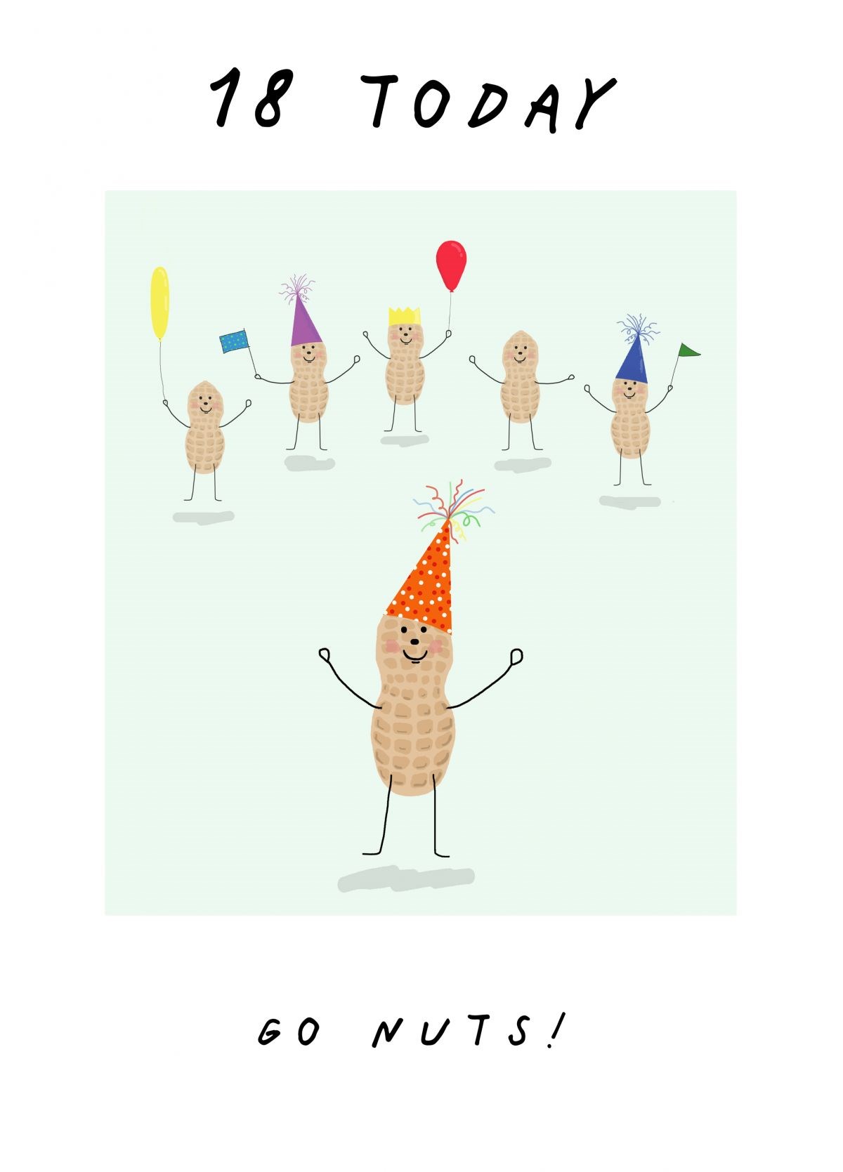 18th Birthday. Go Nuts! Card | Scribbler