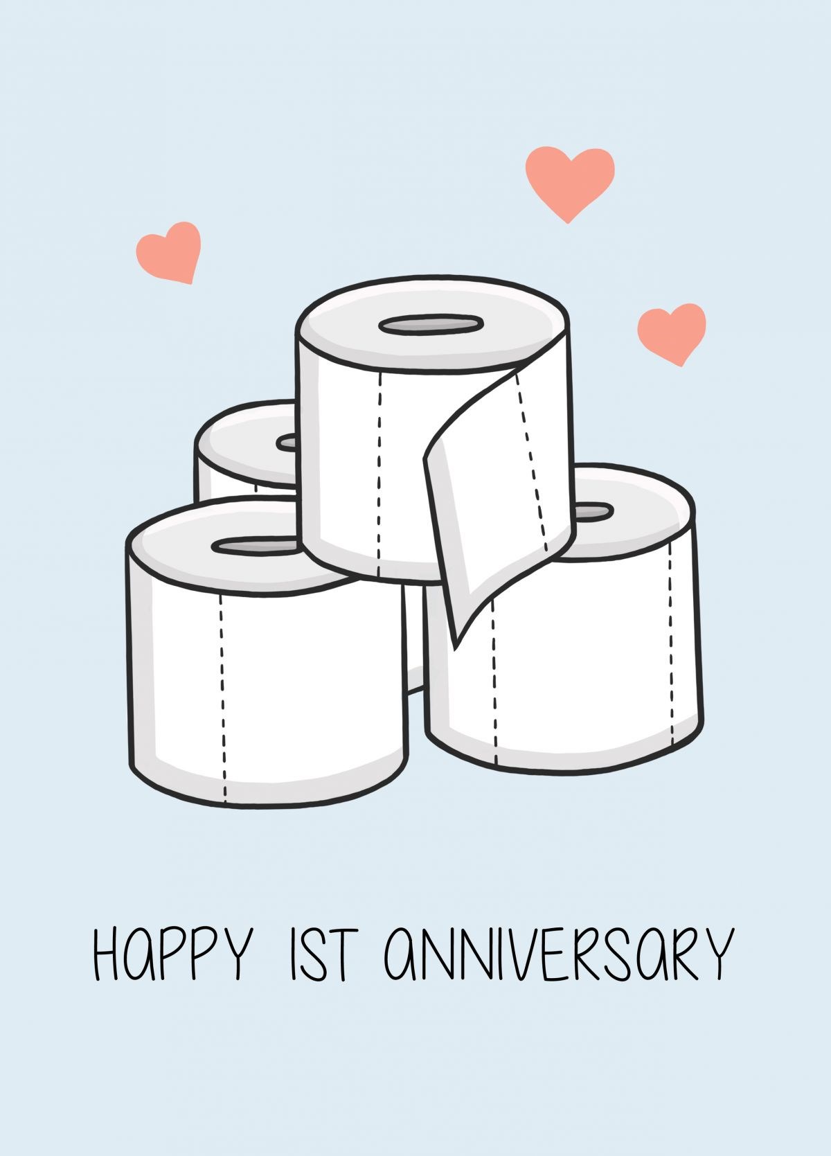 Happy 1st Anniversary Card Paper Card | Scribbler