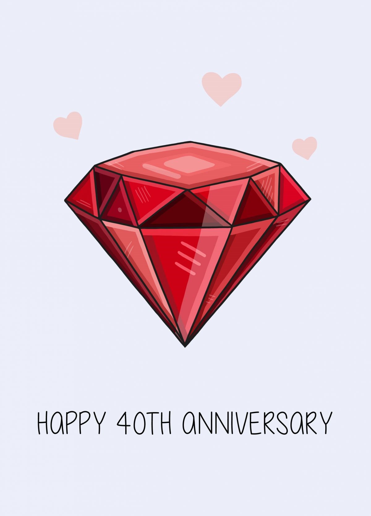 Happy 40th Anniversary Card Ruby Card | Scribbler