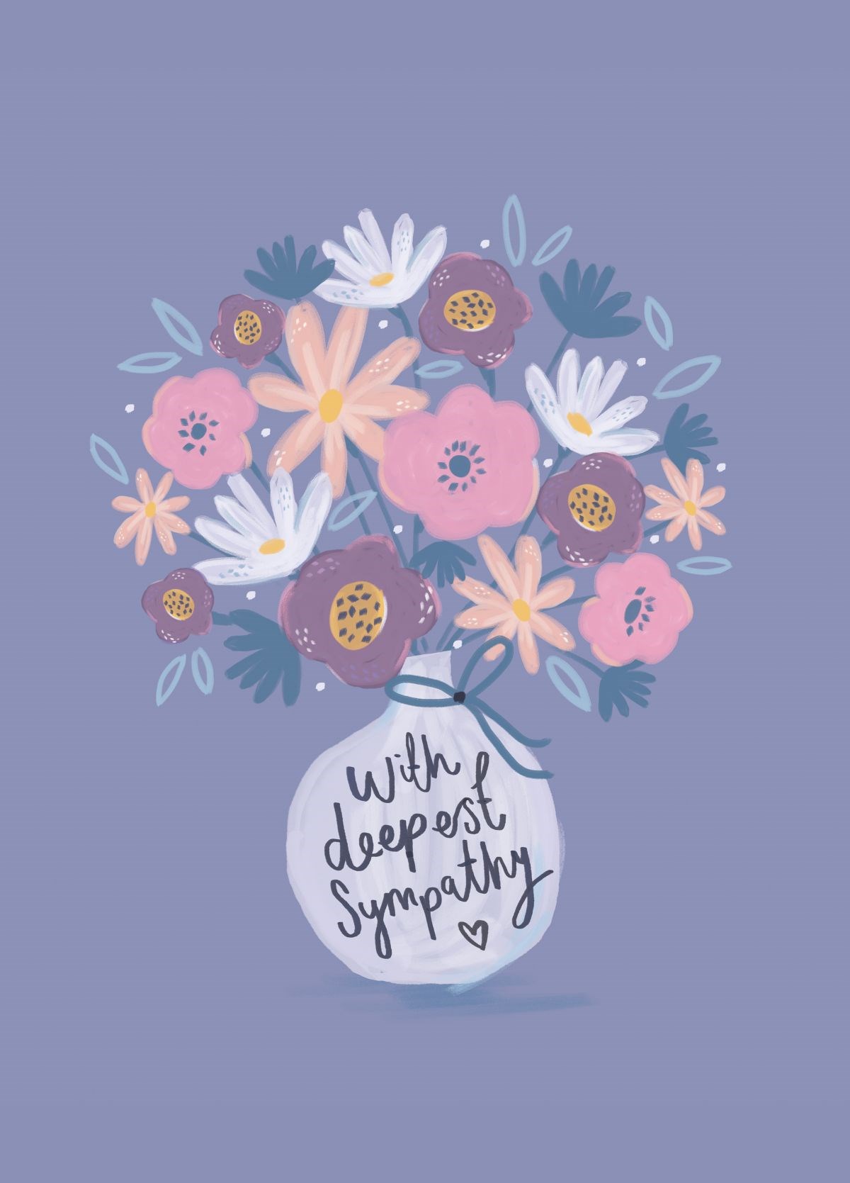 Sweet Sympathy Card - Bouquet Of Flowers In Vase | Scribbler