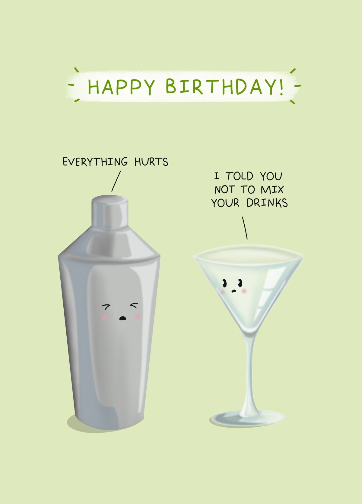 Mixing Birthday Drinks Card