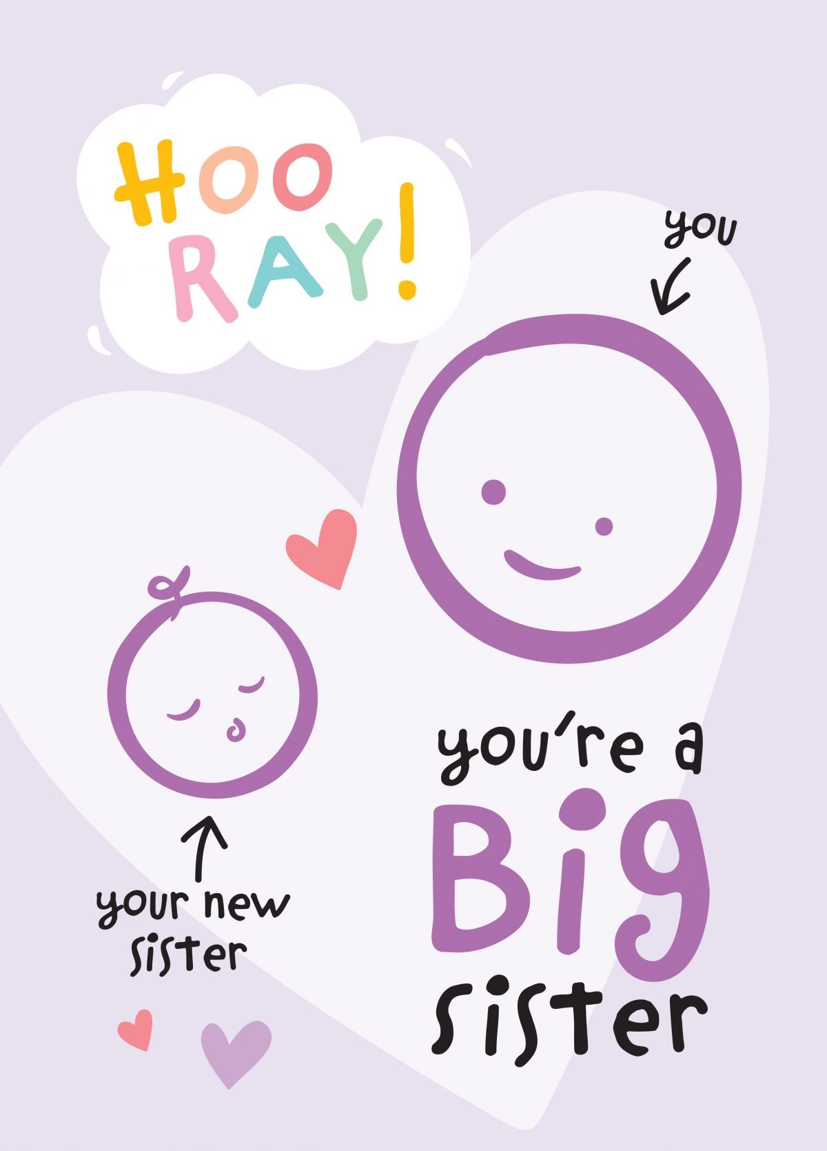 New Baby Card for Sisters New Baby Card New Sibling Card Personalised Congratulations On Becoming A Big Sister Card New Born NB034