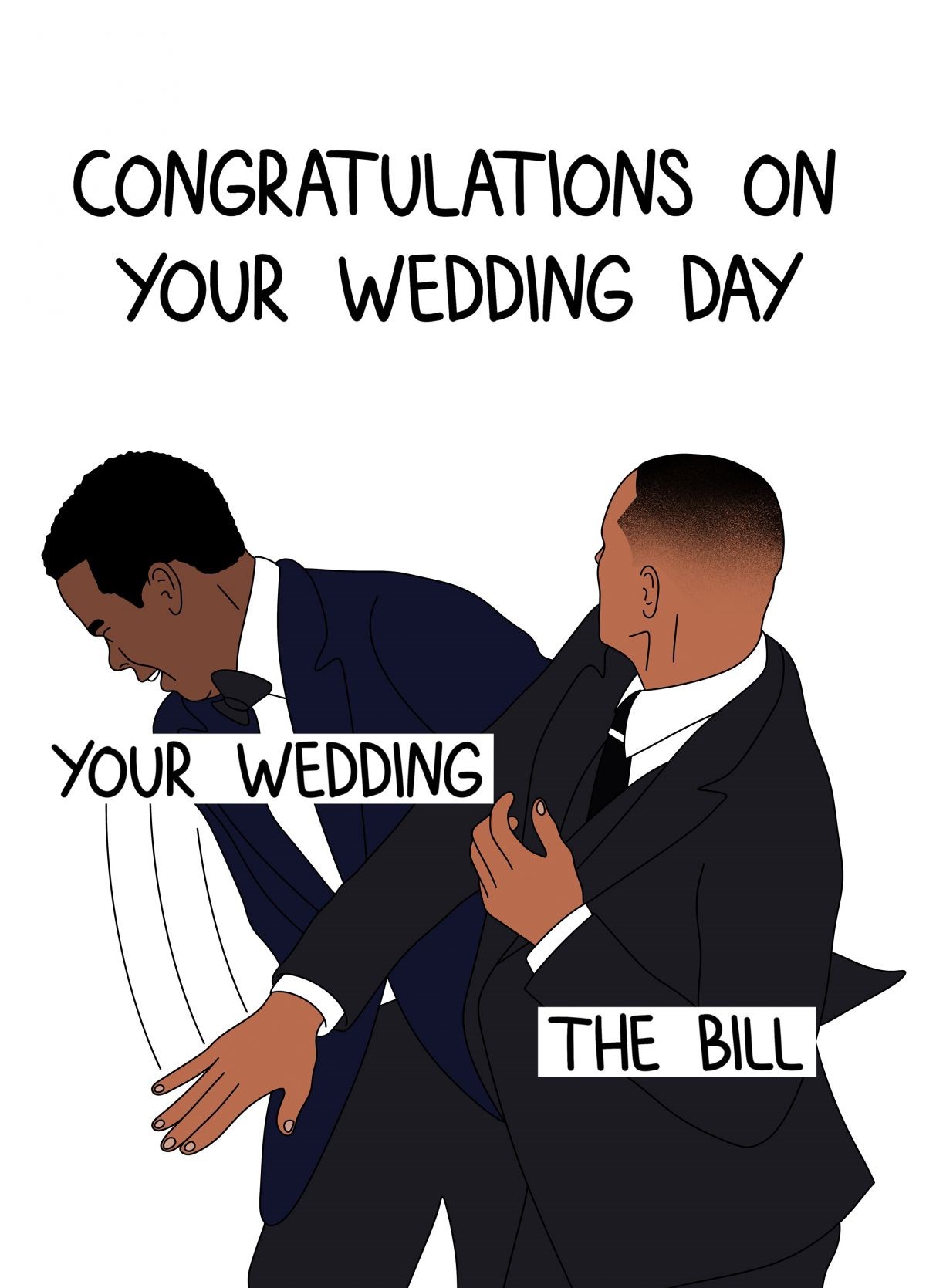 Will Slap In The Face Funny Wedding Card | Scribbler