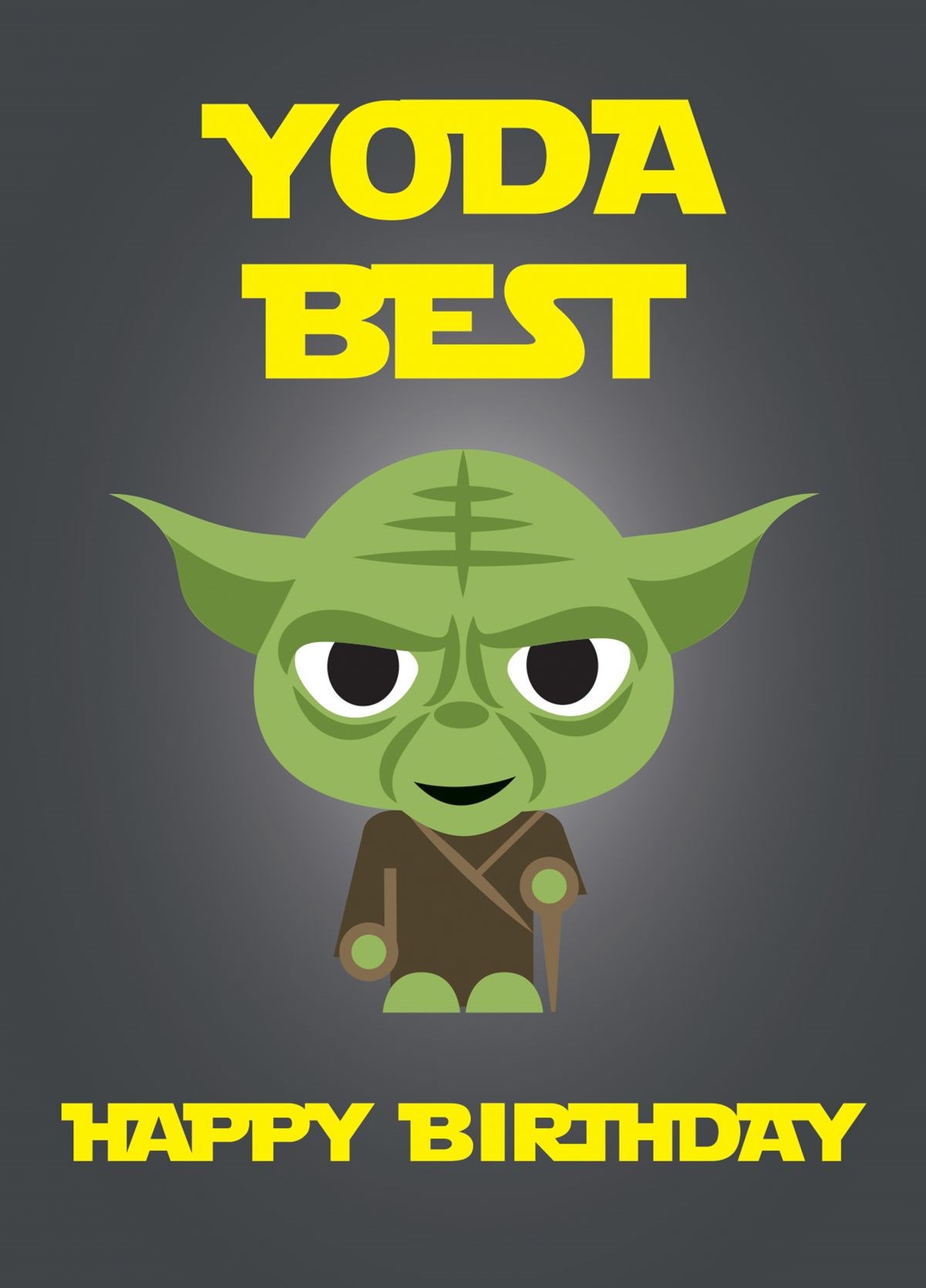 Cute Master Bday Card Funny Birthday Card for Partner Wishing Yoda Birthday Card Star Wars Baby Yoda Birthday for Spouse