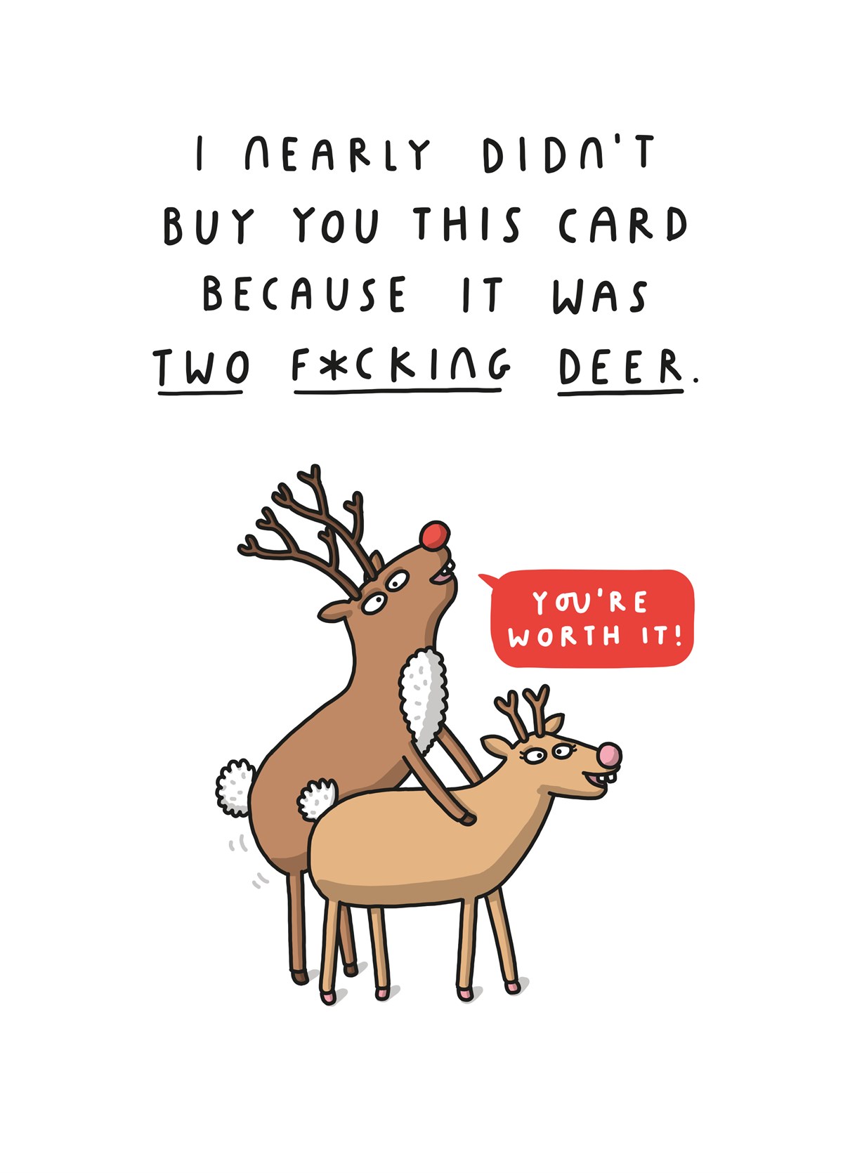 Two Fucking Deer Card | Scribbler