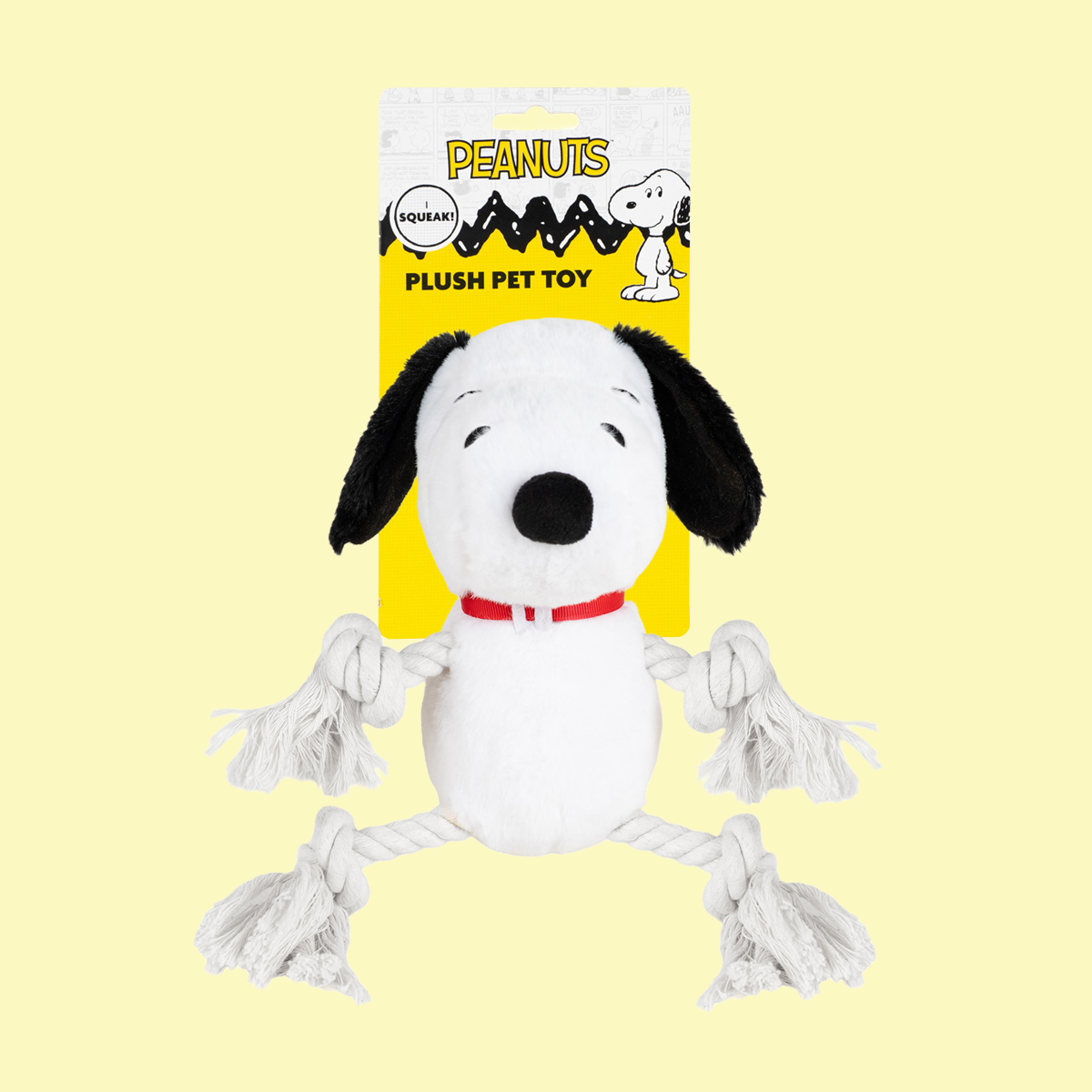 Peanuts Plush Rope Arms-Legs Dog Toy