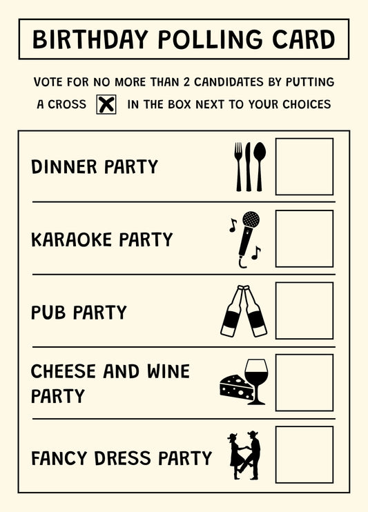 General Election Birthday Polling Card
