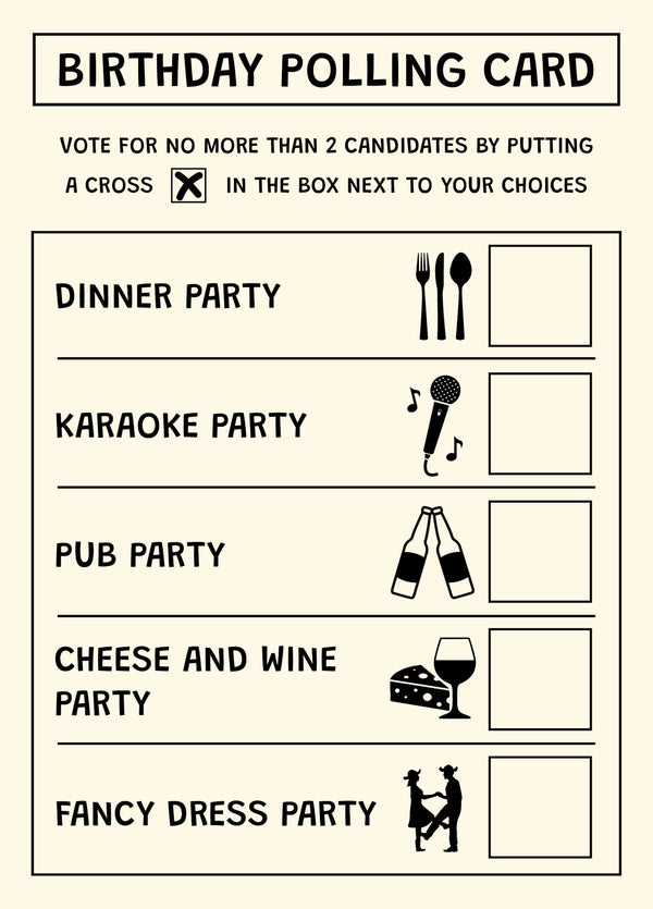 General Election Birthday Polling Card