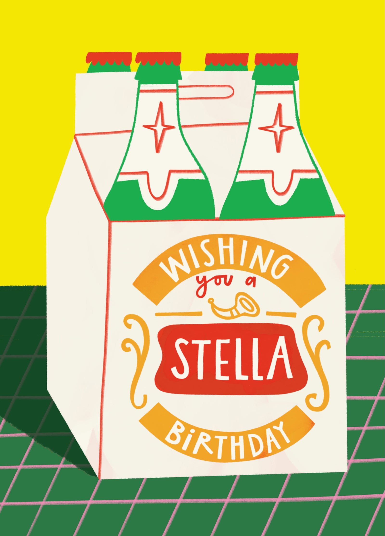 Stella Beer Birthday Card