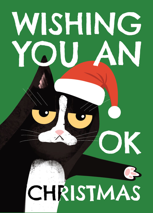 Funny Christmas Card - Grumpy Cat - Wishing You An Ok Christmas