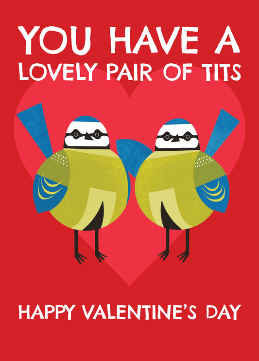 Blue Tits | Lovely Boobs | Valentine's Day Card