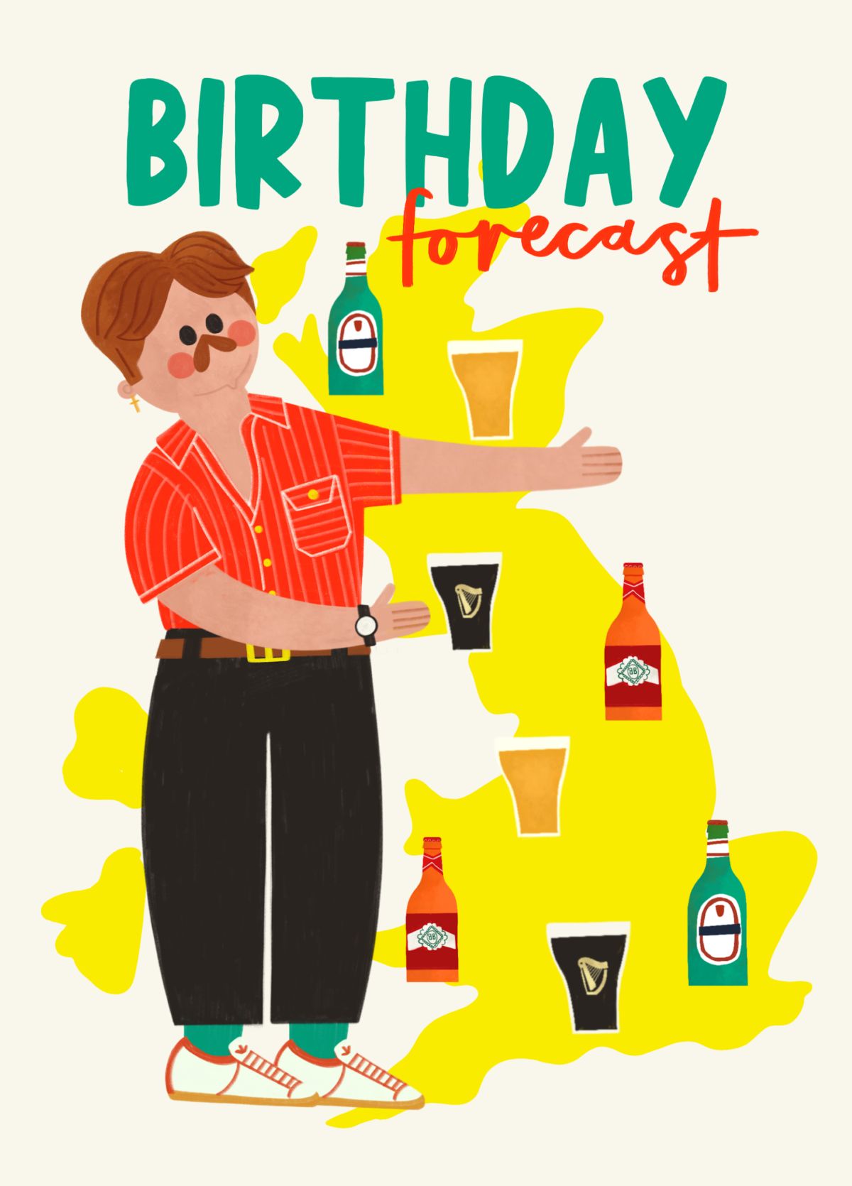 Funny Birthday Card - Beer Forecast