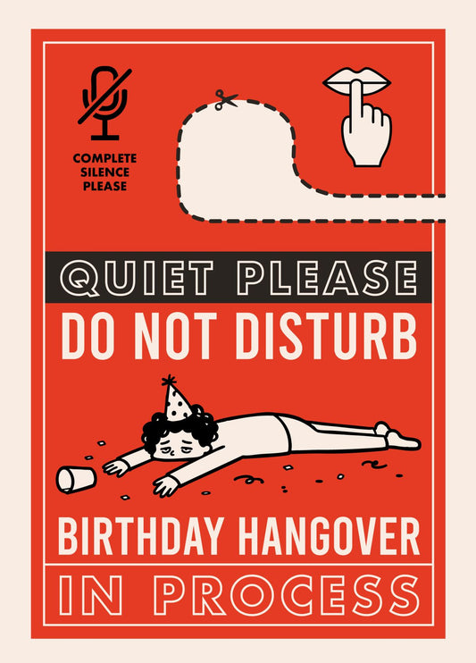 Hangover Door Hanger Birthday Card