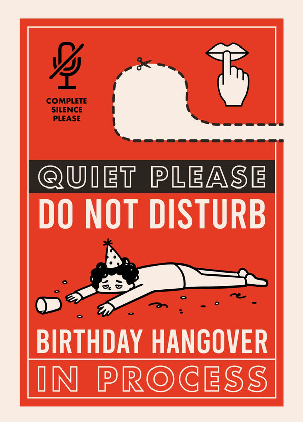 Hangover Door Hanger Birthday Card