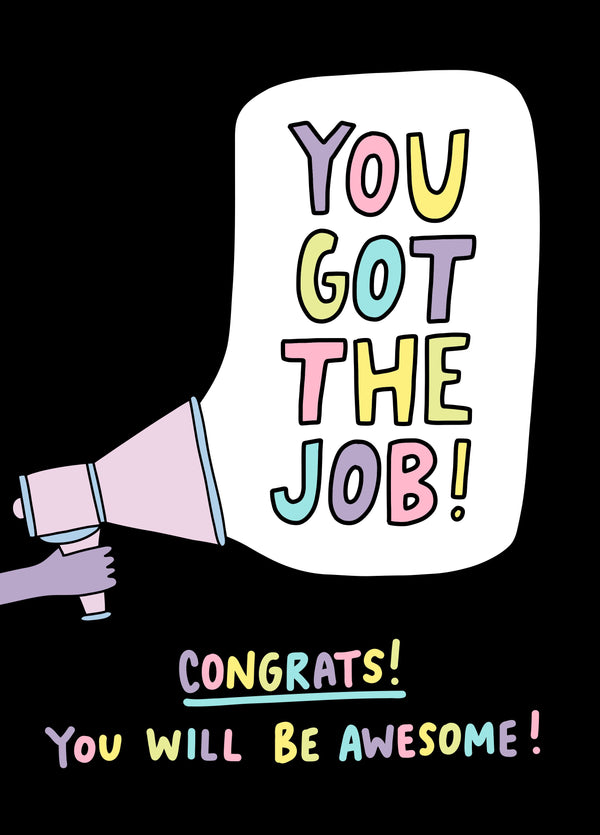 Awesome Megaphone New Job Card