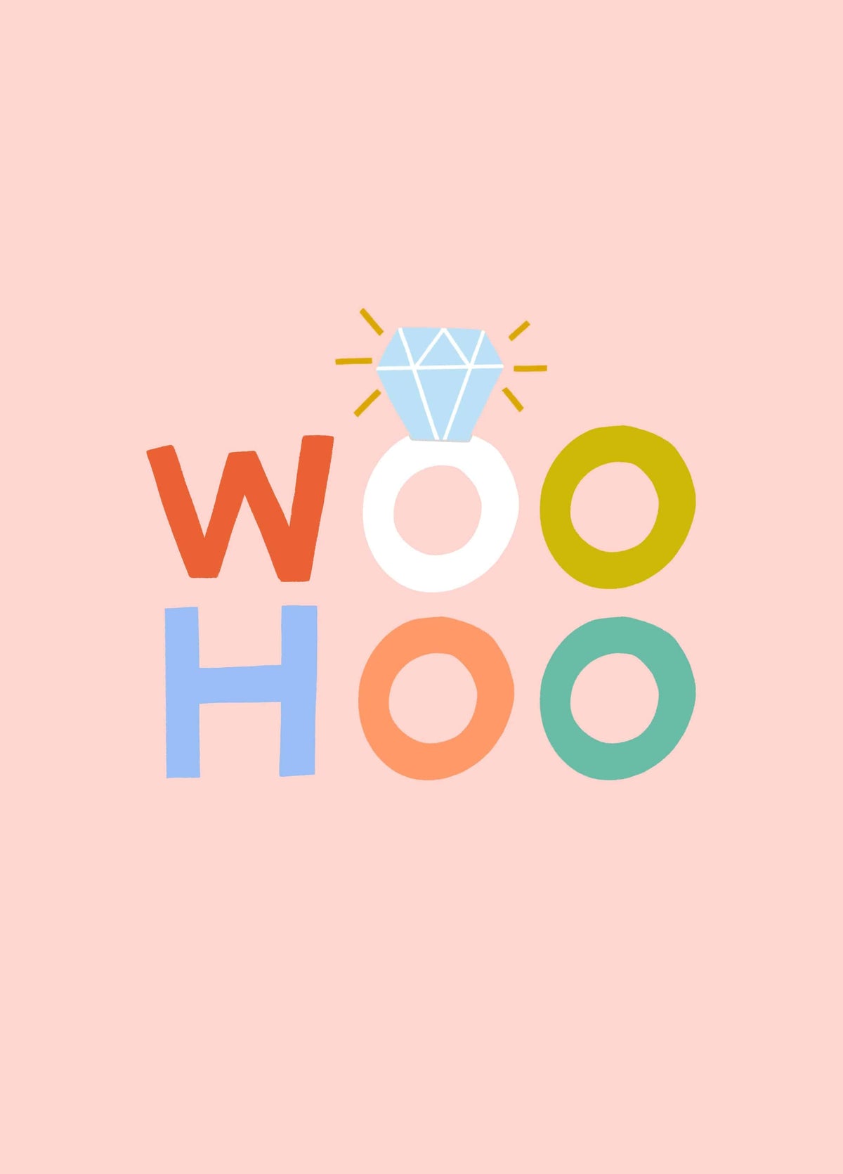 Woohoo Engagement Wedding Ring Card