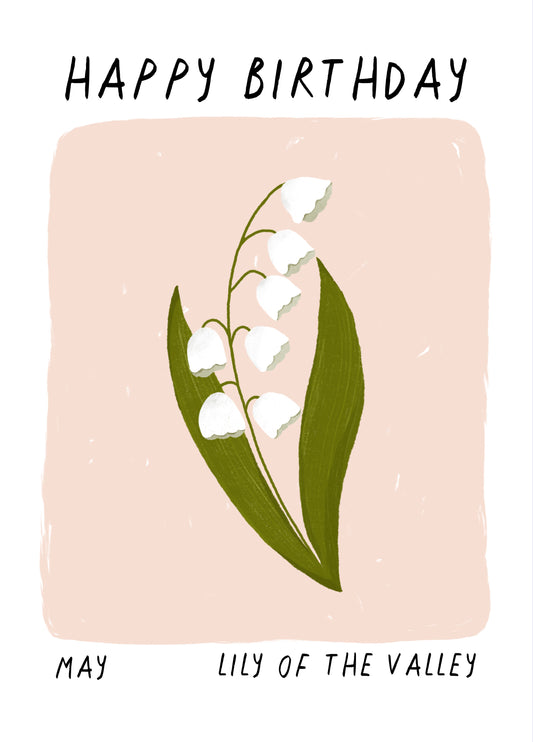 May Birth Flower Birthday Card