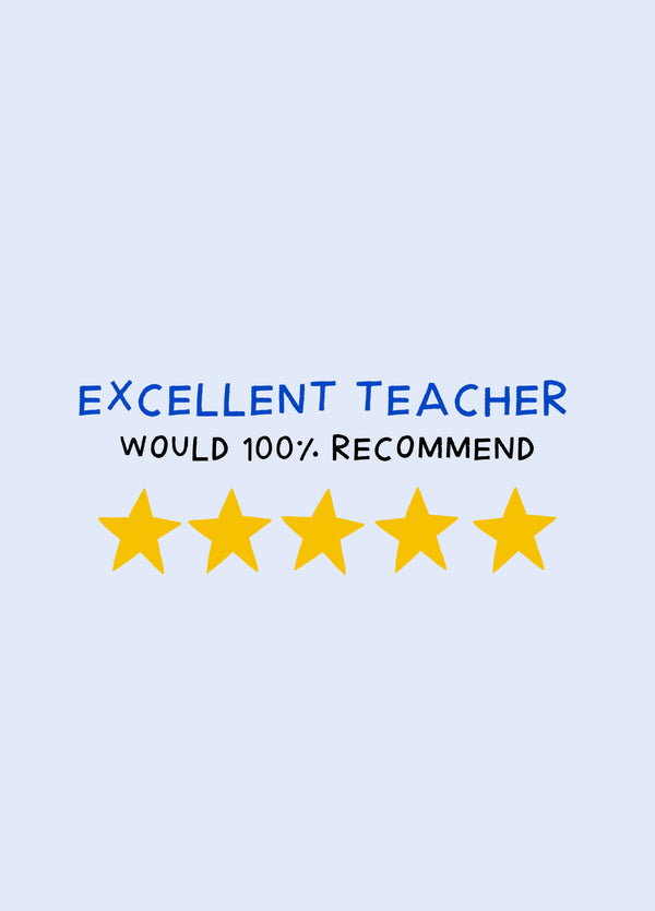 5 Star Review Thank You Teacher Card