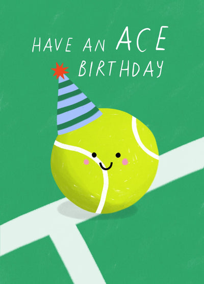 Ace Birthday Tennis Pun Card