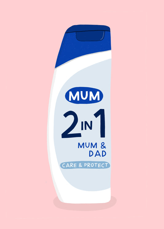 2 In 1 Parent, Father's Day Card For Single Mum