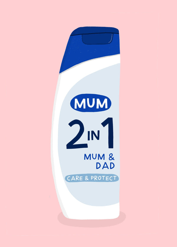 2 In 1 Parent, Father's Day Card For Single Mum