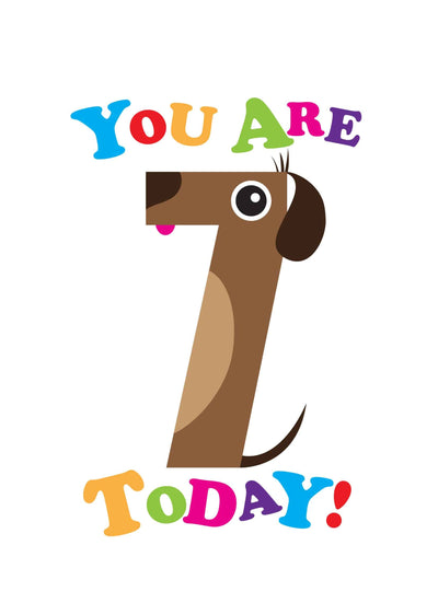7th Birthday Dog Card