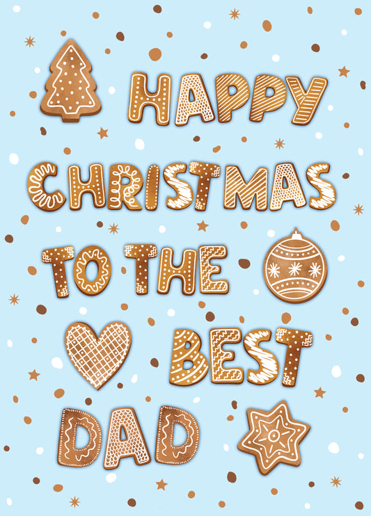 Best Dad Gingerbread Christmas Card