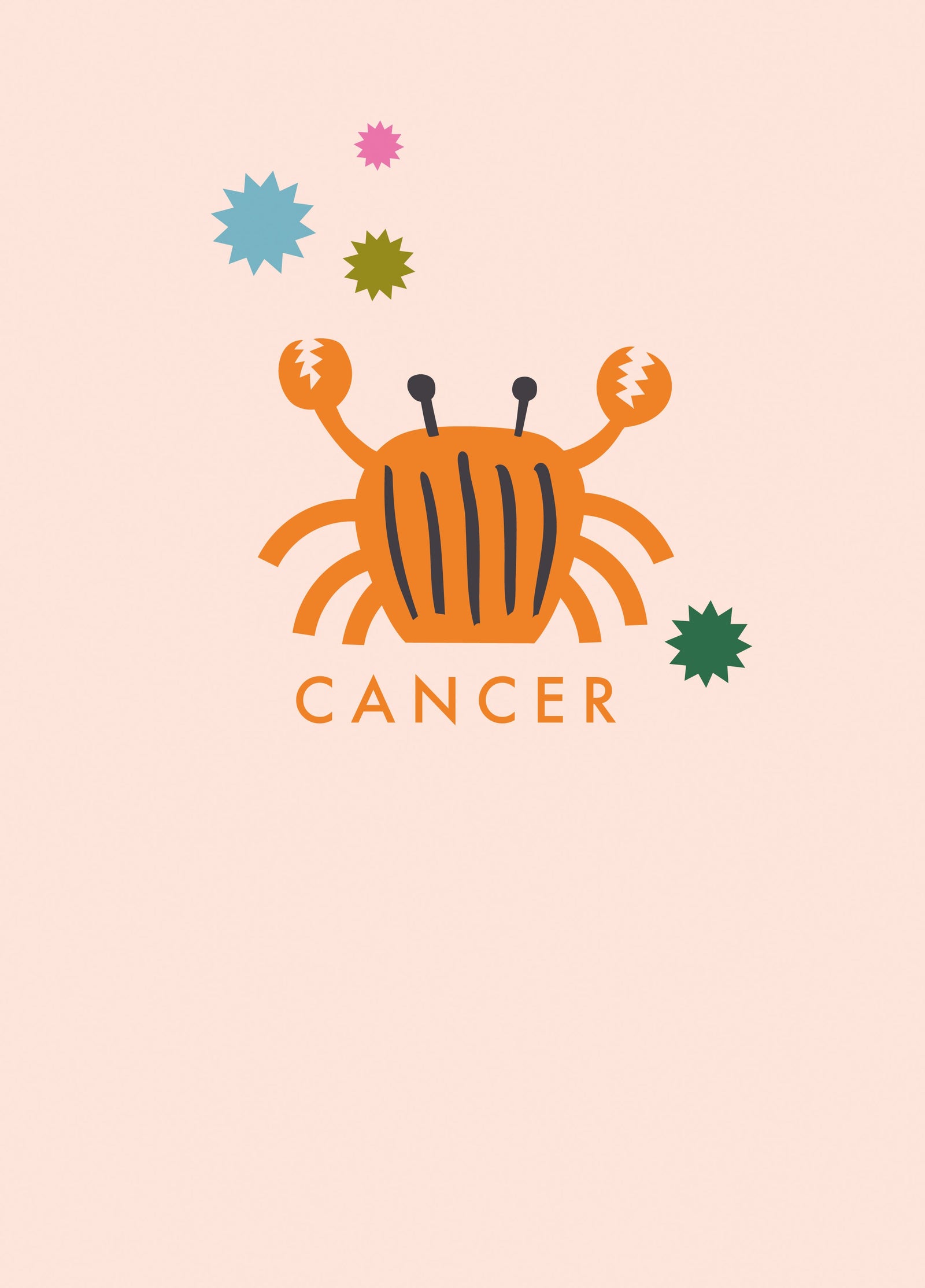 Cancer, Horoscope, Star Sign, Birthday Card