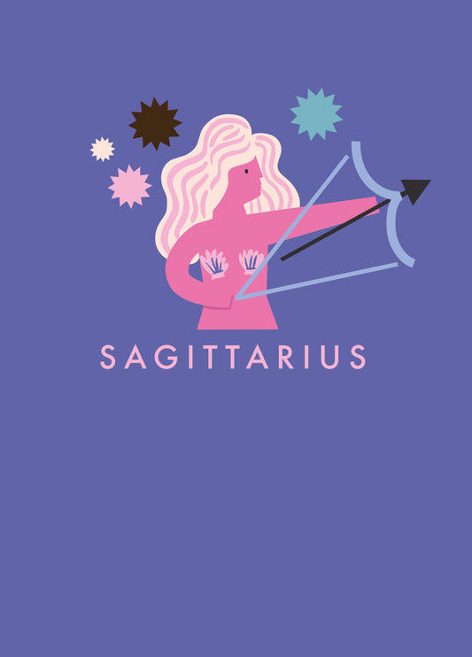 Sagittarius, Horoscope, Star Sign, Birthday Card