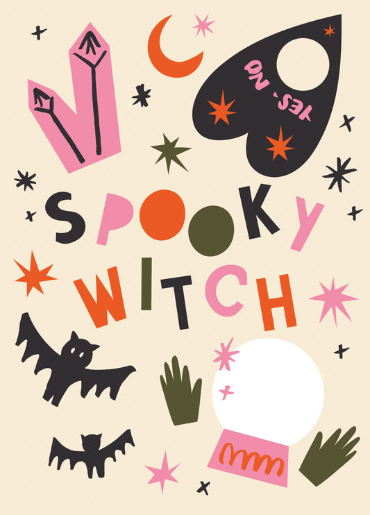 Spooky Witch, Halloween, Birthday Card