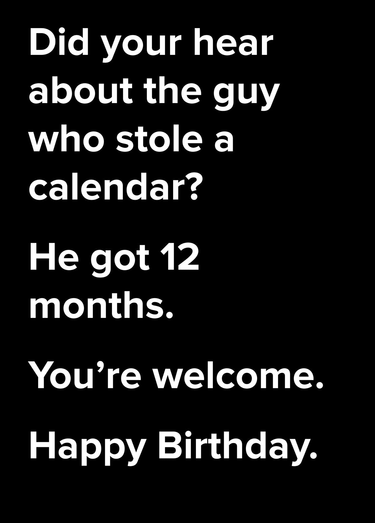 12 Months Dad Joke Birthday Card