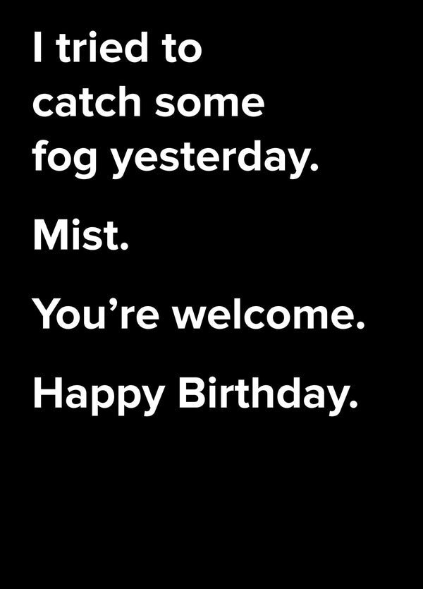 Mist Dad Joke Birthday Card