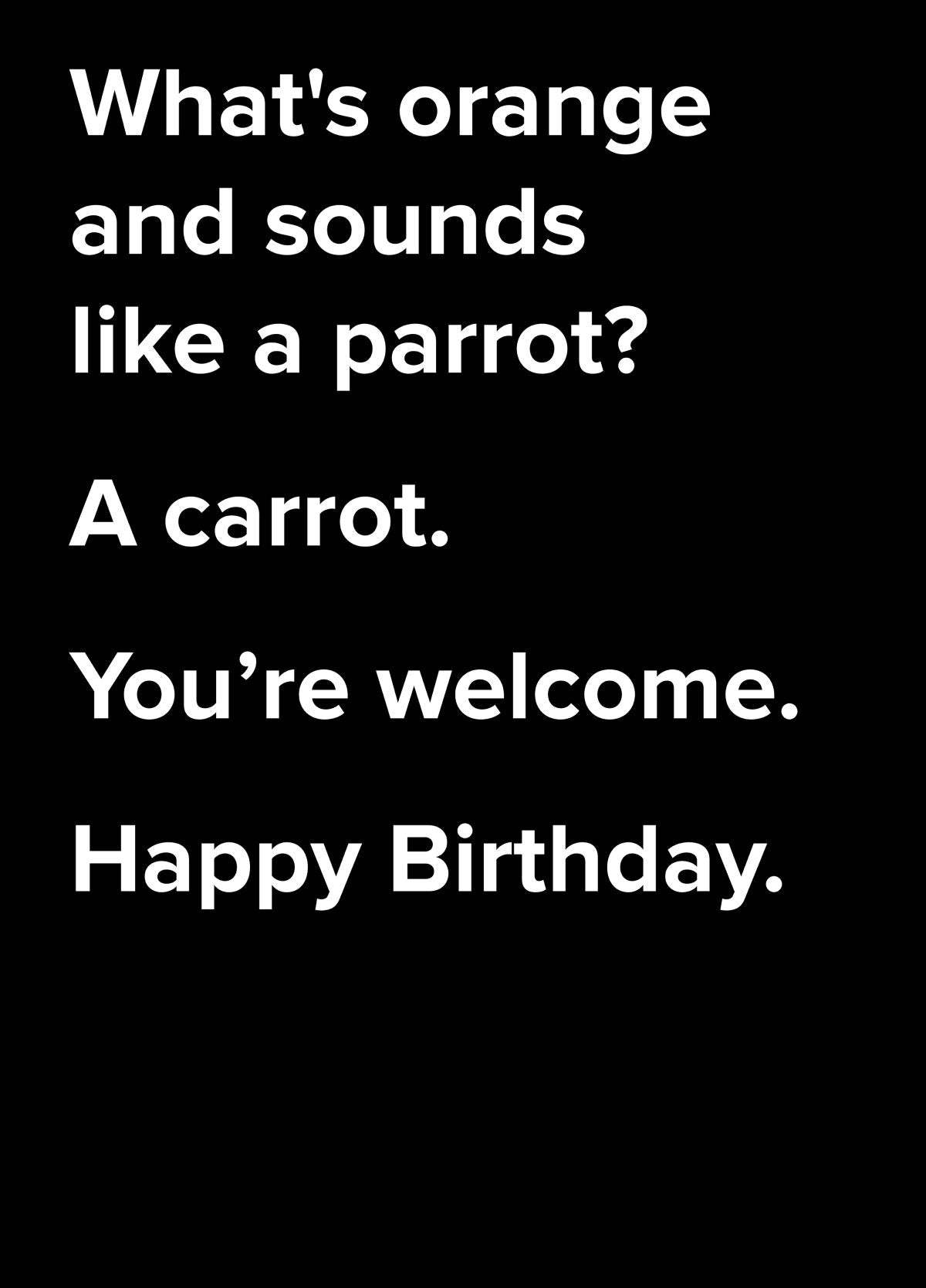 Parrot Carrot Dad Joke Birthday Card