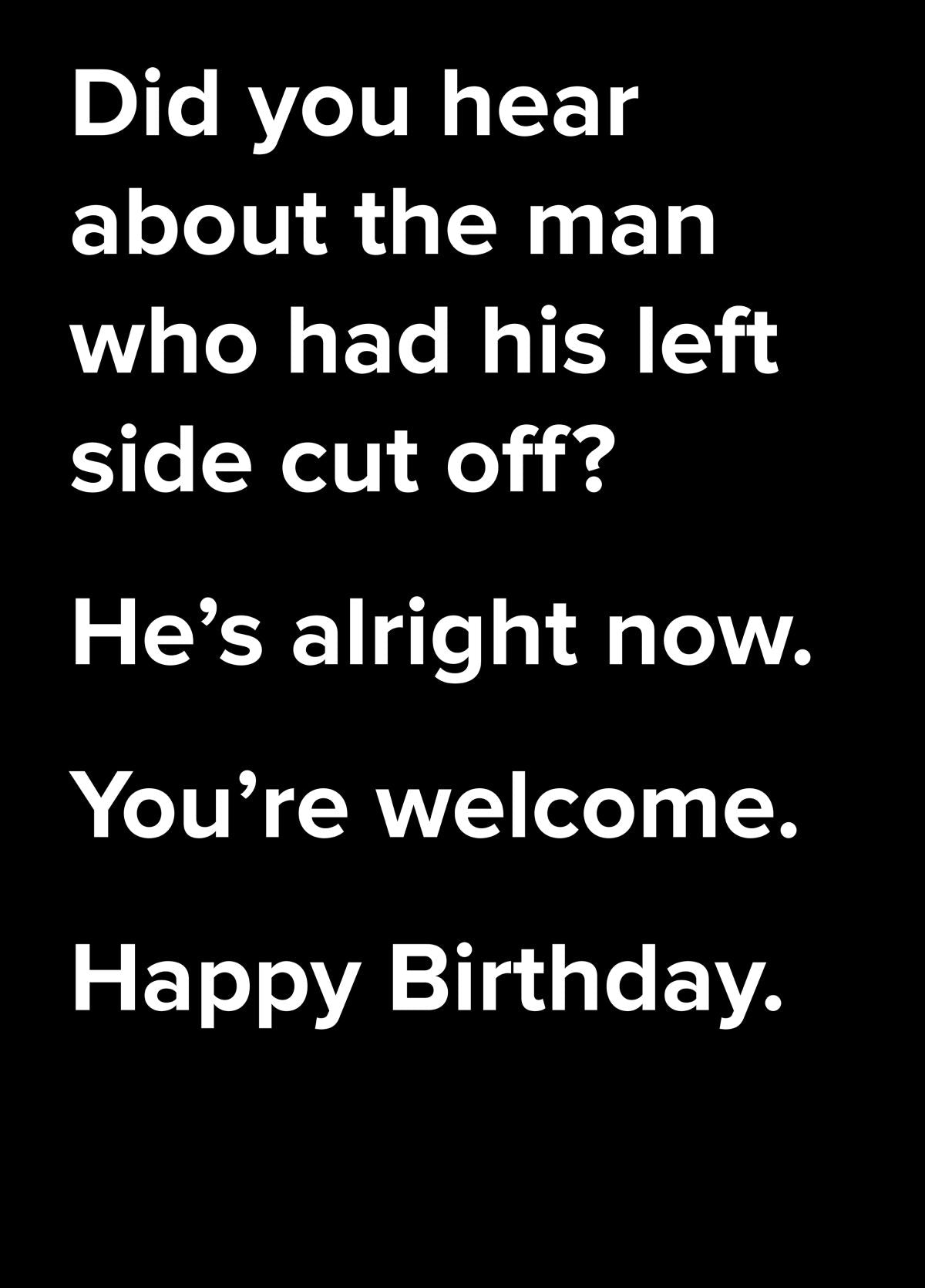 Alright Now. Dad Joke Birthday Card