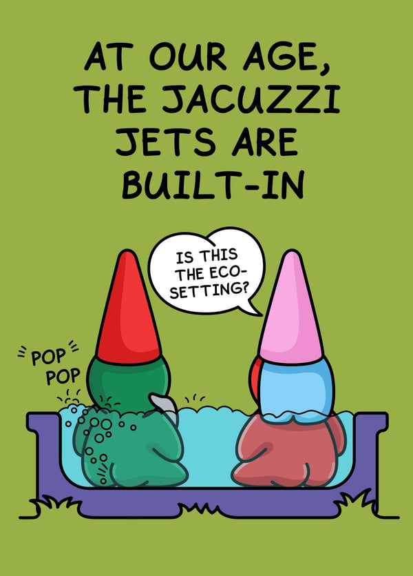 Hot Tub Gnomes Birthday Card
