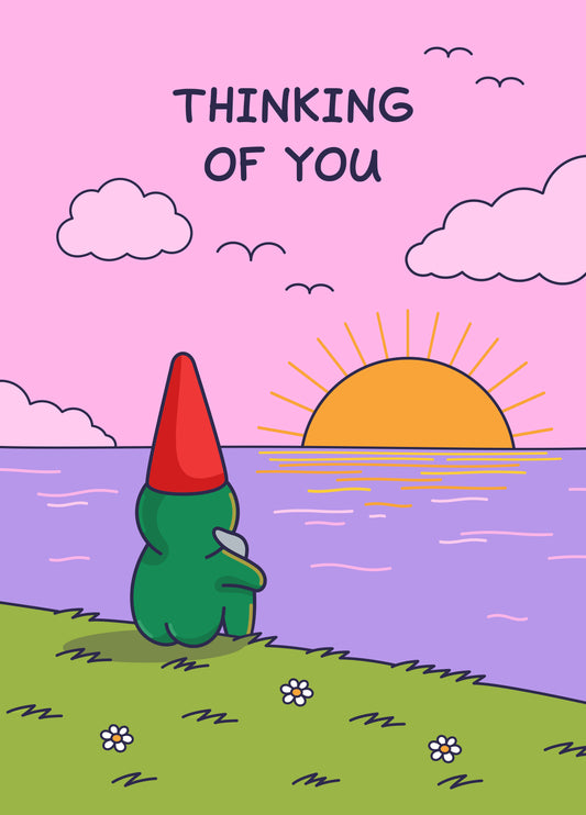 Thinking Of You Card - Sunset By The Sea