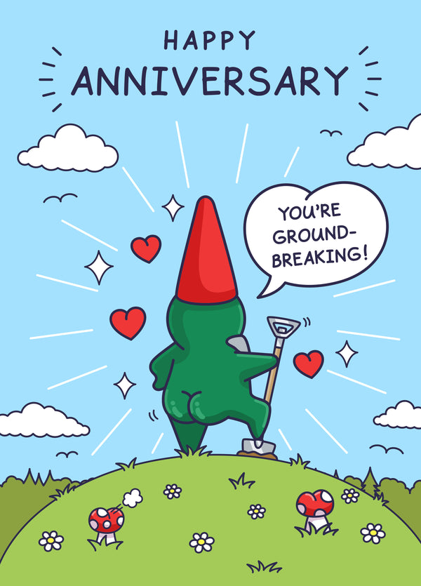 Perky Bum - Funny Anniversary Card For Him - Groundbreaking Gnome